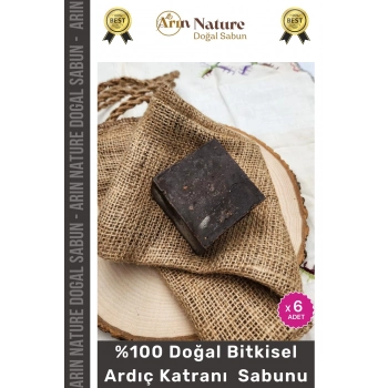 #ardıçkatranı Güzel Kokulu El Yüz Saç Vücut Orijinal Bitkisel Ardıç Katranı Sabunu 120g - 6 Adet