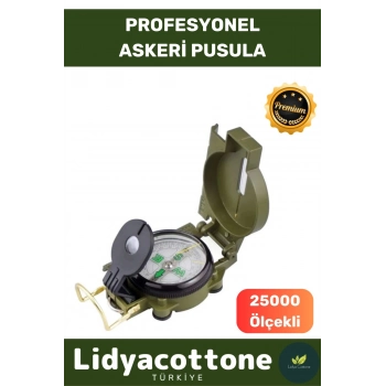 Askeri Profesyonel Pusula Büyüteçli Döner Göstergeli Tel Kılavuzlu Metal Dayanıklı Kasa