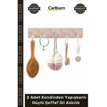 #Askılık Banyo Mutfak Düzenleyici Duvar Kanca 2 Adet Kendinden Yapışkanlı Güçlü Şeffaf 5li Askılık