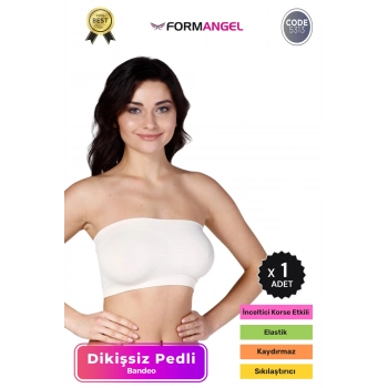 #Bandeo Seamless Toparlayıcı Kadın Basic Örme Dikişsiz Pedli Bandeo Büstiyer - 1 Adet