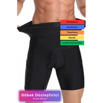 Özel Üretim Şekillendirici Basen Göbek Toparlayıcı Sıkılaştırıcı Bel İnceltici Erkek Siyah Boxer Korse