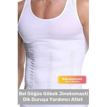 Bel Göğüs Göbek Jinekomasti Toparlayıcı Erkek Extra Göbek Sıkılaştırıcı Siyah Korse Atlet