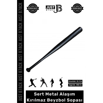 #BeyzbolSopası Sert Metal Alaşım Kaymaz Dayanıklı 855 Gram Kırılmaz Siyah Beyzbol Sopası 61 Cm
