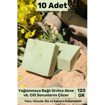 #bitkiselsabun Doğal Güzel Kokulu El Yüz Saç Vücut Orijinal Bitkisel Çay Ağacı Sabunu 120g - 10 Adet
