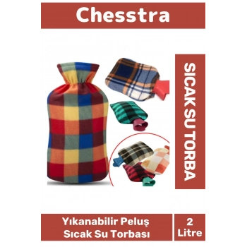 Büyük Boy Kauçuk Yıkanabilir Polar Kılıflı Termofor Regl Kötü Hava Sıcak Su Torbası 2 Lt