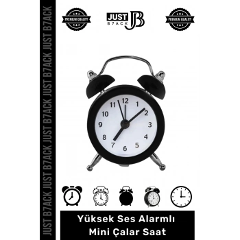 #ÇalarSaat Yüksek Ses Alarmlı Çift Çanlı Pilli Dekoratif Akar Saniyeli Masaüstü Analog Çalar Saat