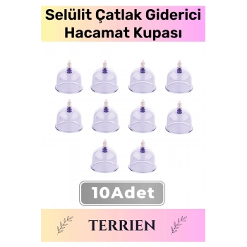 Çatlak Vakumlu Selülit Yağ Çatlak Giderici 6 Numara Hacamat Kupası 10 Adet