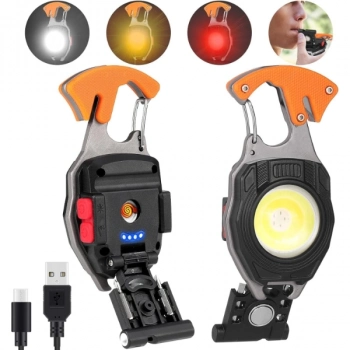 #KampLamba Çok Fonksiyonlu Anahtarlık 500 Lümen Güçlü Işık Mıknatıslı TypeC Şarj Outdoor Kamp Lamba