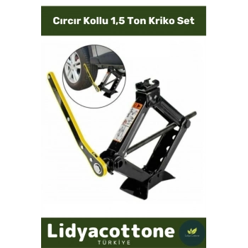 Dayanıklı Anahtarlı Kriko Set Premium Araba Kaldırma Akordiyon Tip Makas Cırcır Kollu 1.5 Ton Bijon