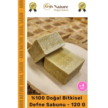 #defnesabunu Doğal Güzel Kokulu El Yüz Saç Vücut Orijinal Bitkisel %100 Defne Sabunu 120g - 4 Adet
