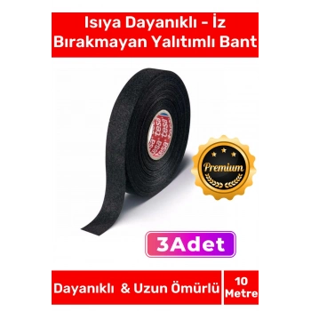 Deluxe Isıya Dayanıklı Aşınma Direnci Kalıntı Bırakmayan Alev Geciktirici 10mt Yalıtım Bant 3 Adet