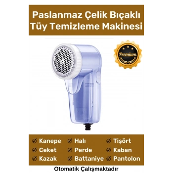 Deluxe Şarjlı Kablolu Tiftik Kazak Tüy Toz Takım Elbise Halı Otomatik Mavi Tüy Temizleme Makinesi