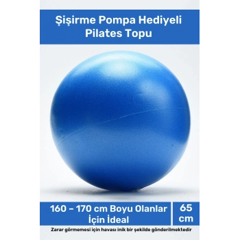 Deluxe Seri Pilates Yoga Egzersiz Topu 65 Cm Pompa Hediyeli Fitilli Kalın Yüksek Kalite Dayanıklı