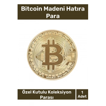 Deluxe Series Kutulu Hediyelik Kripto Hatıra Koleksiyon Bitcoin Madeni Para Altın Rengi 1 Adet