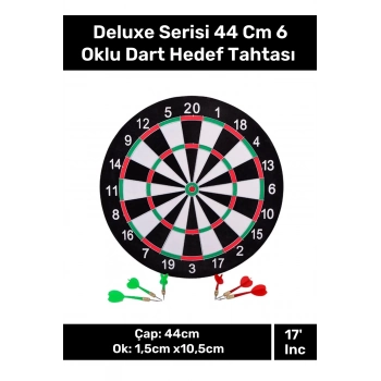 Deluxe Serisi 17 Her Yaş Için Iç Mekan Ve Dış Mekan 44 Cm Kız Erkek Çocuk 6 Ok Dart Hedef Tahtası
