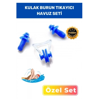 Deniz Kulak Burun Tıkayıcı Havuz Seti Gürültü Azaltan Su Bloke Eden Silikon Yüzücü Su Geçirmez