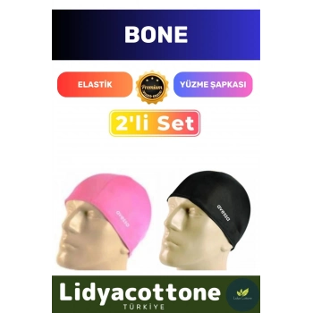 Elastik Yüzme Şapkası Su Geçirmez Silikon Yüzücü Havuz Deniz Bonesi 2li Set