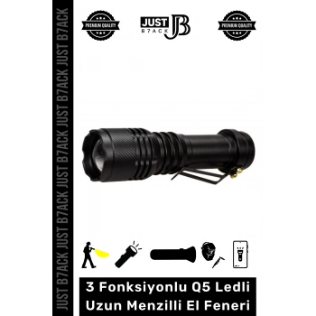 #ElFeneri Yüksek Q5 Led Işık Seviyesi Kamp Balık Piknik Karanlık Dağcılık Uzun Menzilli El Feneri