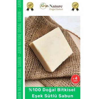 #eşeksütlü %100 Doğal Güzel Kokulu El Yüz Saç Vücut Orijinal Bitkisel Eşek Sütlü Sabunu 120g 4 Adet