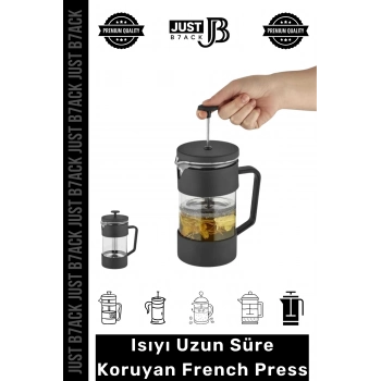 #FrenchPress Yüksek Isı Koruyan Bitki Çayı Kahve Demliği Ev Ofis Mutfak Süzgeçli French Press 200ml