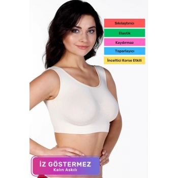 Özel Üretim Günlük Spor Sıkılaştırıcı Toparlayıcı Şekillendirici Kadın Kalın Askılı Pedsiz Rahat Dikişsiz Büstiyer