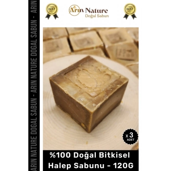 #halepsabunu Güzel Kokulu El Yüz Saç Vücut Orijinal Bitkisel %100 Doğal Halep Sabunu 120g - 3 Adet