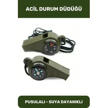 Hayatta Kalma Acil Durum Düdüğü Yüksek Sesli Kamp Deprem Doğa Dağcılık Pusulalı Çok Fonksiyonlu
