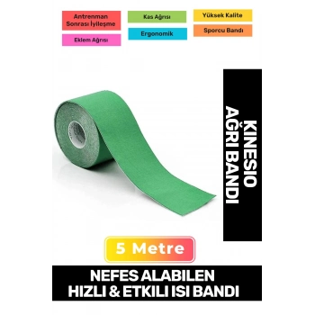 Hızlı Etkili Büyük Boy Kas Eklem Bel Bacak Kol Boyun Sırt Omuz Karın Kalça Ağrı Isı Bandı 5cmx5m