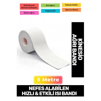 Hızlı Etkili Büyük Boy Kas Eklem Bel Bacak Kol Boyun Sırt Omuz Karın Kalça Ağrı Isı Bandı 5cmx5m