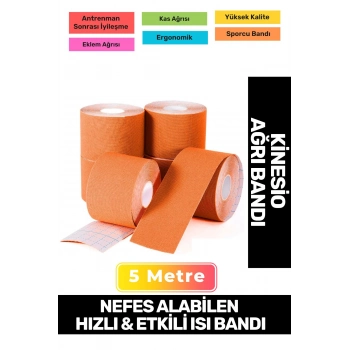 Hızlı Etkili Büyük Boy Kas Eklem Bel Bacak Kol Boyun Sırt Omuz Karın Kalça Ağrı Isı Bandı 5cmx5m