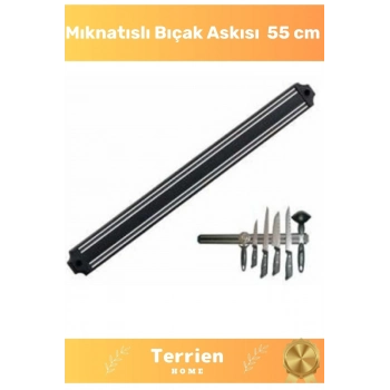 Home Serisi Mutfak Mıknatıslı Duvar Metal Eşya ve Bıçak Askısı 55 Cm Şık Güçlü Pratik Dekoratif