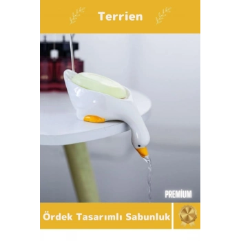 Home Serisi Özel Üretim Birinci Kalite Sağlam Banyo Aksesuarı Sevimli Ördek Tasarımlı Katı Sabunluk