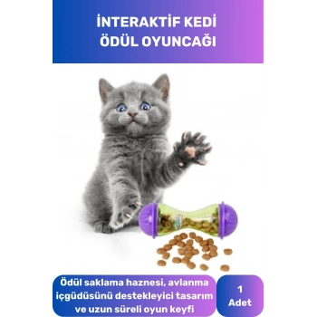 İnteraktif Kedi Ödül Mamalı Oyuncak Ödül Mamalı Oyuncak Plastik Küçük Boy Saklama Hazneli