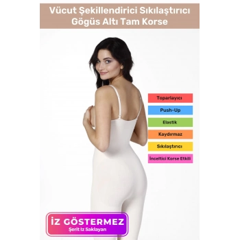 İz Göstermeyen Kaymaz Toparlayıcı Destekli Vücut Şekillendirici Sıkılaştırıcı Gögüs Altı Tam Korse