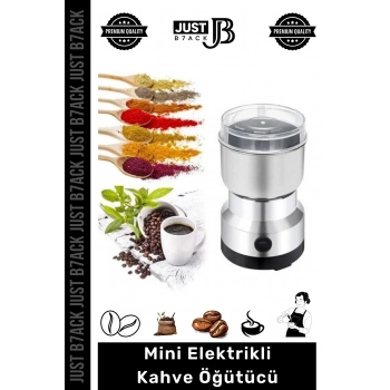 #KahveÖğütücü Paslanmaz Çelik Düşük Sesli 50 Gram Kapasiteli Mini Elektrikli Baharat Kahve Öğütücü