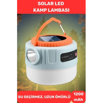 Kamp Balık Av Çadır Lambası Solar Led Su Geçirmez 1200 mAh 3 Modlu 10 Parlaklık Kademeli