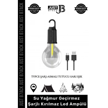 #KampLambası Su Yağmur Geçirmez Kırılmaz Şarjlı 3 Modlu Kablosuz Kamp Aydınlatma Led Ampülü