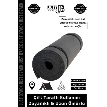 #KampMatı Taşıma Askılı Su Geçirmez Çift Taraflı Kaymaz Çadır Uyku 6.5mm Siyah Kamp Yer Minderi