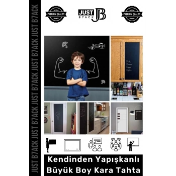 #KaraTahta Kendinden Yapışkanlı Büyük Boy Yaz Sil Siyah Aktivite 60 Cm x 200cm Kara Tahta Blackboard
