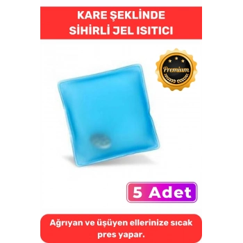 Soğuk Havalarda Kış Kayak Dağcı Kare Şeklinde El Isıtıcısı Sihirli Jel Torba Cep Sobası 5 Adet