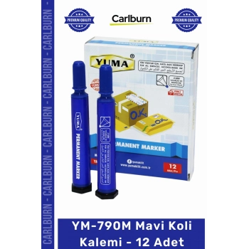 #KoliKalemi Kalın Uçlu Suya Dayanıklı Hızlı Kuruyan Ambalaj Markalama Mavi Koli Kalemi 12 Adet