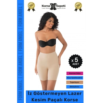 #Korse İz Yapmayan Kaymayı Önleyen Toparlayıcı Sıkılaştıran Lazer Kesim Paçalı Korse - 5 Adet