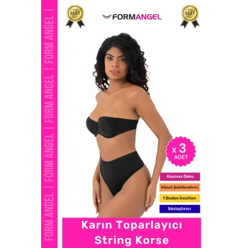 #Korse İz Yapmaz Kaymayan Seamless Alt Karın Göbek Toparlayıcı String Külot Kadın Korse - 3 Adet