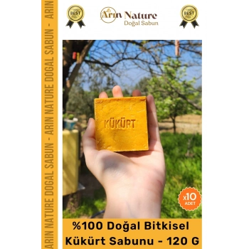 #kükürt %100 Doğal Güzel Kokulu El Yüz Saç Vücut Orijinal Bitkisel Kükürt Sabunu 120g - 10 Adet