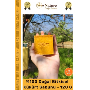 #kükürt %100 Doğal Güzel Kokulu El Yüz Saç Vücut Orijinal Bitkisel Kükürt Sabunu 120g - 2 Adet