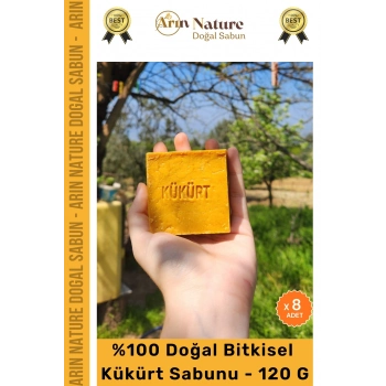 #kükürt %100 Doğal Güzel Kokulu El Yüz Saç Vücut Orijinal Bitkisel Kükürt Sabunu 120g - 8 Adet