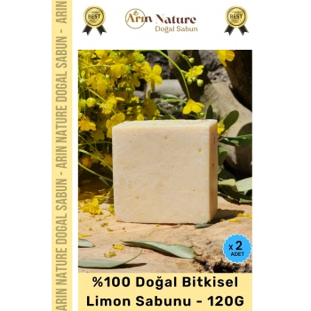#limonsabunu %100 Doğal Güzel Kokulu El Yüz Saç Vücut Orijinal Bitkisel Limon Sabunu 120g - 2 Adet