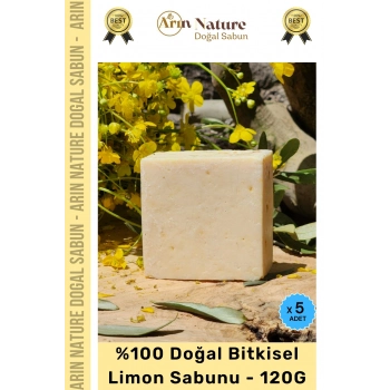 #limonsabunu %100 Doğal Güzel Kokulu El Yüz Saç Vücut Orijinal Bitkisel Limon Sabunu 120g - 5 Adet