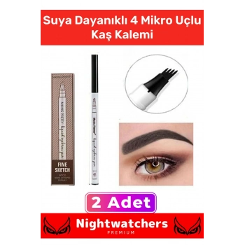 Lüx Suya Dayanıklı 4 Mikro Uçlu Kalıcı Kolay Uygulama Kaş Kalem Şekillendirme Boyama Rimeli 2li Set