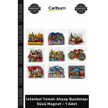 #Magnet Hediyelik Dekoratif Turistik Lazer Kesim İstanbul Temalı Ahşap Buzdolapı Süsü Magnet